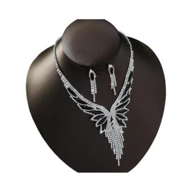 Imagem de Conjunto De Joias Femininas: Colar E Brincos Com Corrente De Garra De 