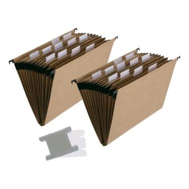 Imagem de Kit 2 Pasta Suspensa KraftSuper 12 Divisórias Dello
