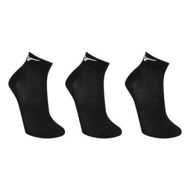Imagem de Kit Meia Mizuno Cano Curto Prime 3 Pares, Preto, Branco, 39/44