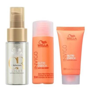 Imagem de Wella Professionals Invigo Kit - Shampoo + Máscara + Óleo Oil Reflection Light Kit-Unissex