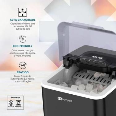 Imagem de Máquina De Gelo Portátil 12kg Eos Ice Compact Preto, 220V