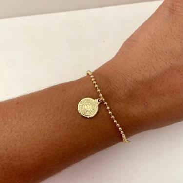 Imagem de Pulseira Medalhinha Pai Nosso  Semijoia Feminina Religiosa de Luxo e S