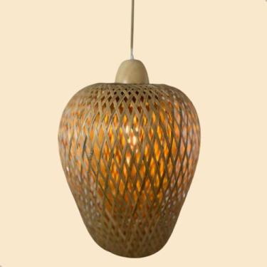 Imagem de Pendente Luminária De Teto Bambu Madeira Natural Sofisticado - Gmh tra
