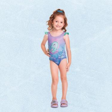 Imagem de Maiô Infantil Proteção Solar UV50+  Cavalo Marinho Tam 2 a 3 - Fakini,