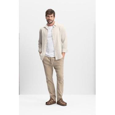 Imagem de Camisa Verano Linho Masculina Essendi P, Off white, XXG