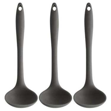 Imagem de Kit 3 Conchas de Silicone Cozinha Utensílio Feijão Sopa Caldo OU Chumb