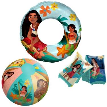 Imagem de Kit Bola Boia Circular Braço Infantil Moana Princesa Disney - Etitoys,