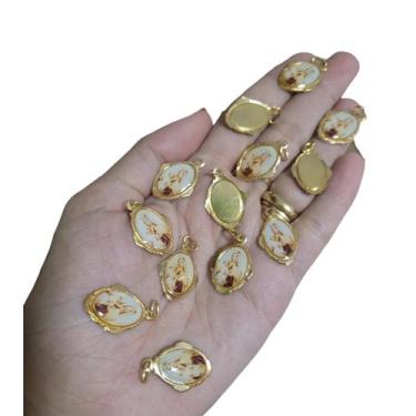 Imagem de Kit 100 Medalhas Nossa Senhora do Carmo Resinado 2cm simples - caf