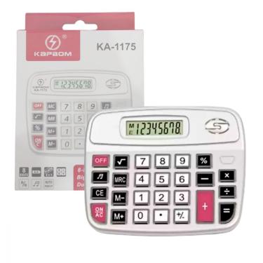 Imagem de Calculadora Eletrônica de Mesa Kapbom KA-1175 Tela Lcd Digital 8 Dígitos com Funções Básicas Prata
