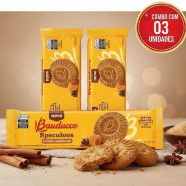 Imagem de Biscoito Caramelizado C/ Especiarias Speculoos Bauducco 84g Kit 03 Pac