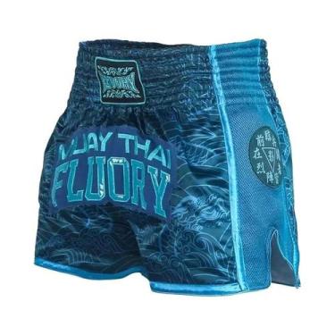 Imagem de Calças De Muay Thai Com Estampa FLUORY Para Treinamento De MMA E Lazer