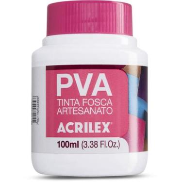 Imagem de Tinta PVA Fosca para Artesanato 100ML Branco - Pacote com 6 Unidades -