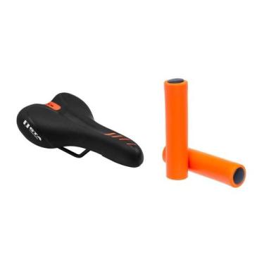 Imagem de Selim/Banco + Manopla Silicone GTA  Bicicleta Mtb, LARANJA
