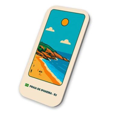 Imagem de Imã Souvenir Turístico Praia de Ipanema Rio de Janeiro 3x6cm - M-Plann