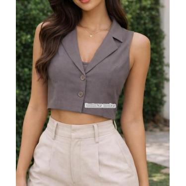 Imagem de Doutoras Modas Colete Feminino Luis Twill Modelo Plus Size Sem Manga G