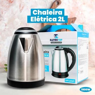 Imagem de Chaleira Elétrica Inox 2 Litros 127V Aquecimento Rápido - Eletro Top, 