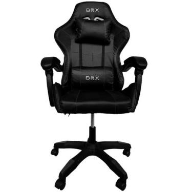 Imagem de Cadeira Gamer Impact Black BRX, Rotação, Pés de 5 Pontas, Articulado, 