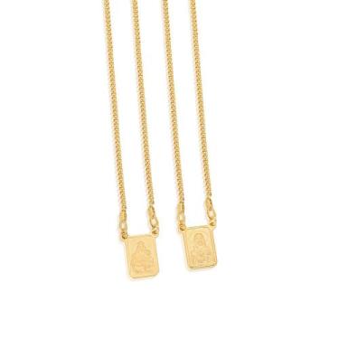 Imagem de Cordão folheado a ouro escapulário  530768 Rommanel, Dourado, 68