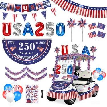 Imagem de Kit de Decoração para Carrinho de Golfe do 250º Aniversário do 4 de Ju