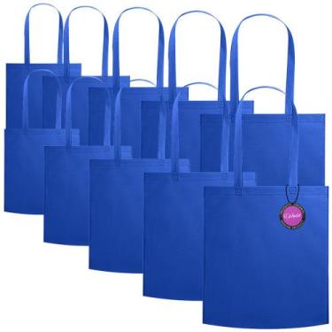 Imagem de Kit 10x Sacola Ecobag em TNT Premium Termo Selado 38x41cm Aid TopGet, 