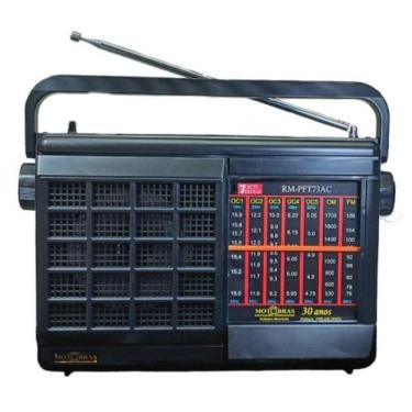 Imagem de Rádio Portátil Motobras RM-PFT73AC 7 Faixas Recepção FM OM OC 1000MW RMS 127V 230V Preto