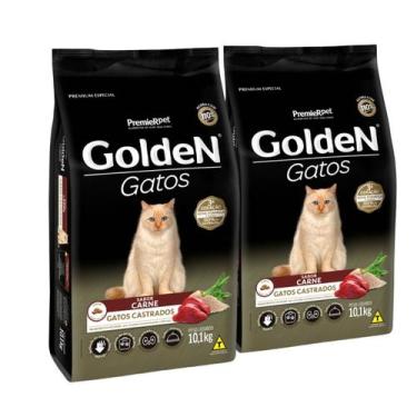 Imagem de Combo 2 Ração Premier Pet Golden Fórmula Gatos Castrados Sabor Carne -