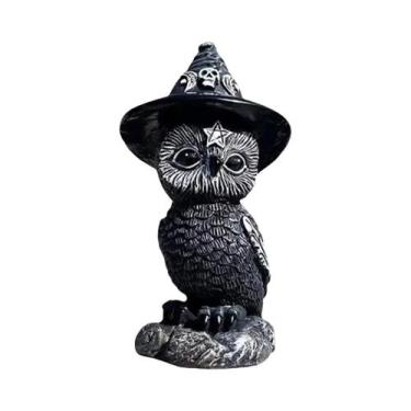 Imagem de Ornamento De Resina Gato Mágico De Halloween, Escultura De Animal Para