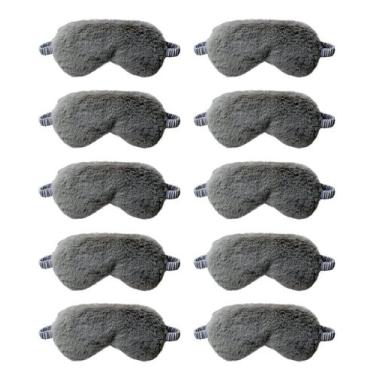 Imagem de Máscara de Dormir QISEQIRO 10 Unidades Peluda Cinza