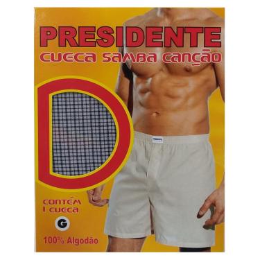 Imagem de Cueca Samba-canção Presidente C/abertura 100%algodão Xadrez.