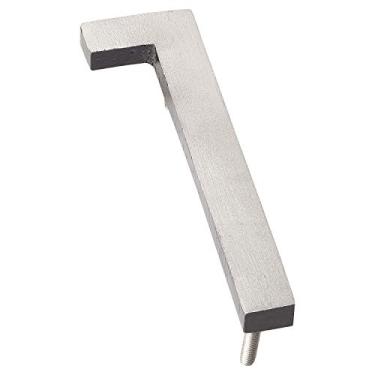 Imagem de Montague Metal Products MHN-06-F-BK2-1 números de casa de endereço flutuantes modernos de alumínio escovado sólido, 15 cm, revestimento de pó de níquel acetinado em dois tons