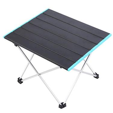 Imagem de AMONIDA Pequena mesa de acampamento dobrável, mesa de praia portátil de liga de alumínio com bolsa de armazenamento, mesa de piquenique compacta ultraleve para viagens ao ar livre