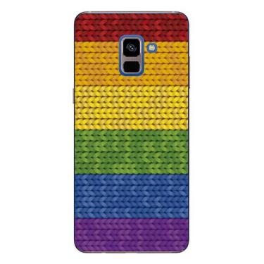 Imagem de Capa Case Capinha Samsung Galaxy A8 Plus Arco Iris Tricot - Showcase
