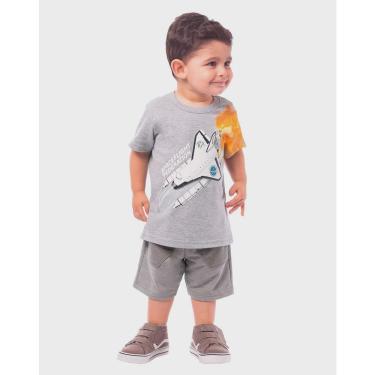 Imagem de Camiseta infantil menino malha estampa de espaçonave brandili