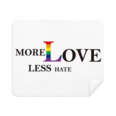 Imagem de LGBT Pano de limpeza com bandeira de arco-íris mais amor menos ódio, 2 peças de tecido de camurça