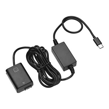 Imagem de Bonnu Dc Coupler Dummy Battery E Usb-C Type-C Ac Conversor Power Adapter Cable Para Np-Fw50 Bateria Substituição Para Sony Alpha A6500 A6400 A6300 A7 A7Ii A7Rii A7Sii A7S A7S2 A7R A7R2 A55 A5100 Preto