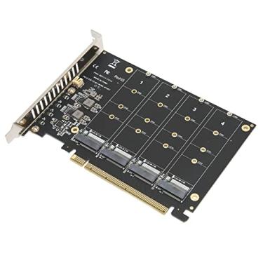 Imagem de Adaptador SSD M.2, Adaptador PCIE M.2 4G X 32 Gbps Chip de alimentação DC de alta potência para 4 SSD de protocolo NVME PCIe para PCIE3.0 4.0