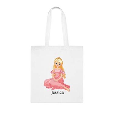 Imagem de Sacola Princesa Jessica, presente divertido, bolsa de ombro, bolsas reutilizáveis, cesta de Natal de aniversário, ideia de presente, Branco