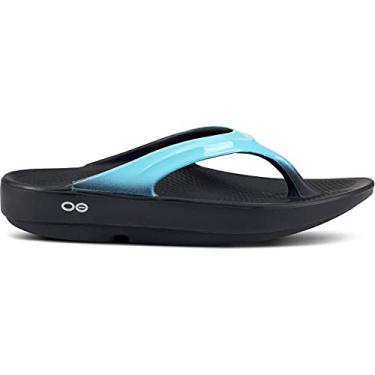 Imagem de OOFOS Sandálias femininas, Azul neon, 38