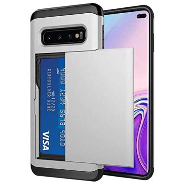 Imagem de Para Samsung Galaxy S10 Plus S10E S10 5G S9 S8 S7 S6 Edge S5 Caso Slide Armor Carteira Slots Para Cartão Capa Para Samsung Note 9 8, Prata, Galaxy S22 Ultra