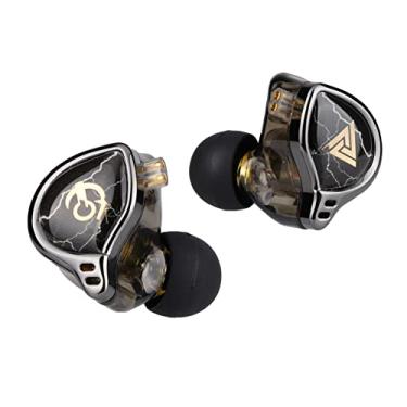 Imagem de Linsoul Fones de ouvido intra-auriculares QKZ x HBB 10 mm com diafragma revestido de titânio HiFi com cavidade semiaberta, cabo embutido destacável de 2 pinos banhado a prata, cancelamento de ruído