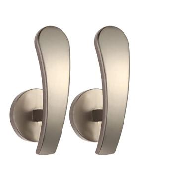 Imagem de 2 pçs ganchos de parede de metal para cortinas para cortinas para porta cabide de parede para cortinas para cortinas borla cabide de toalha para pano-chapéu gancho, silver1