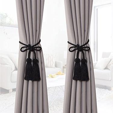 Imagem de Suportes de cortina Cinta de borla sem instalação simples acessórios de cortina de alça de cortina, T3,2 PCS