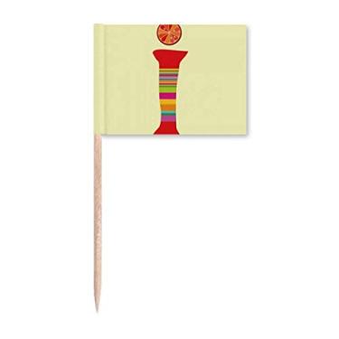 Imagem de I Alfabeto Laranja Frutas Bonito Padrão Palito Bandeiras Marcador Decoração de Festa