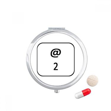 Imagem de Estojo de comprimidos com símbolo de teclado 2 bolsos caixa de armazenamento de remédios dispensador de recipiente