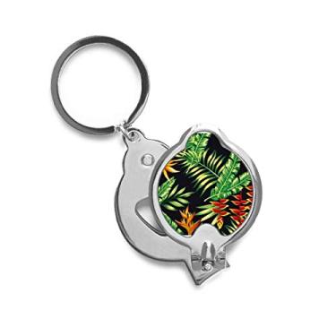 Imagem de Cortador de unhas de aço inoxidável com tesoura para desenho de folhas tropicais