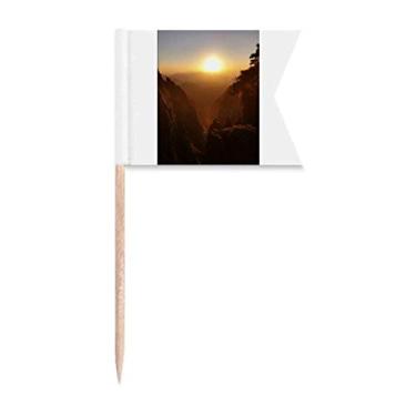 Imagem de Canyon Sunset Art Deco Presente Fashion Palito Bandeiras Marcação para Bolo Festa Prato de Queijo