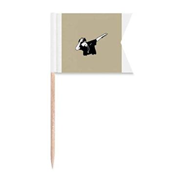 Imagem de Fone de ouvido para postura corporal dança palito bandeiras marcação para bolo de festa prato de queijo