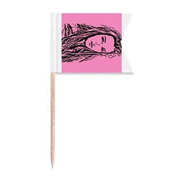 Imagem de Bandeiras de palito de dente elegantes e bonitas e modernas para marcação de etiquetas para bolo de festa e prato de queijo