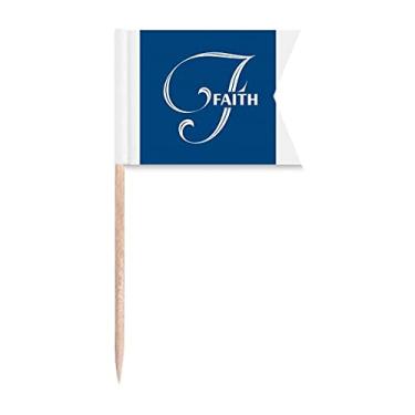 Imagem de Faith Food Family Letras para palito de dente, marcação de rotulagem para bolo de festa, prato de queijo