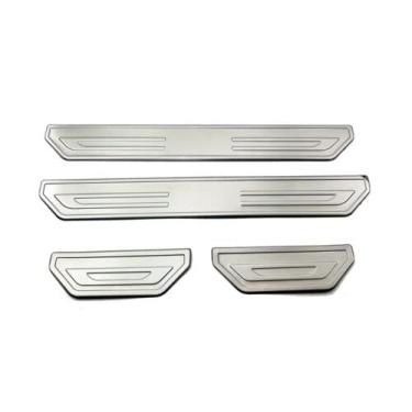 Imagem de 4 peças serve para Jeep Renegade 2015-2021 aço inoxidável soleira da porta externa moldes protetores protetores - preto